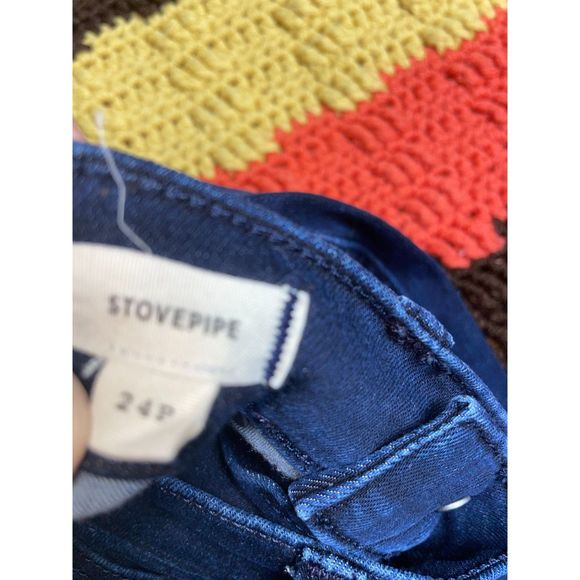 Madewell Dark Wash Stovepipe Jeans, 24 Petite - Picture 4 of 4